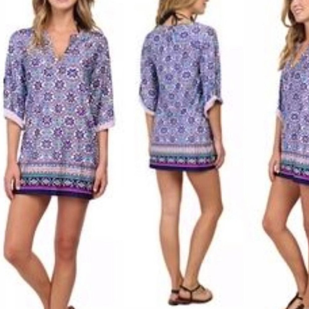 Nanette Lepore Mallorca Mosaic Tunic Swim Cover Up Size M‎